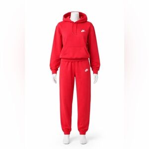 Nike Kids Red Sweatpants & Hoodie Set